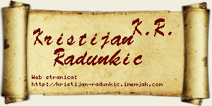 Kristijan Radunkić vizit kartica